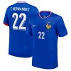 Camisola França T. Hernandez 22 Homen Equipamento 1ª Euro 2024